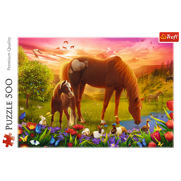 Puzzle – 500 – Pferde auf der Wiese Trefl 37451