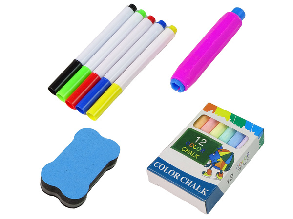2 in 1 Educational Blackboard Blue Chalk Marker Pens