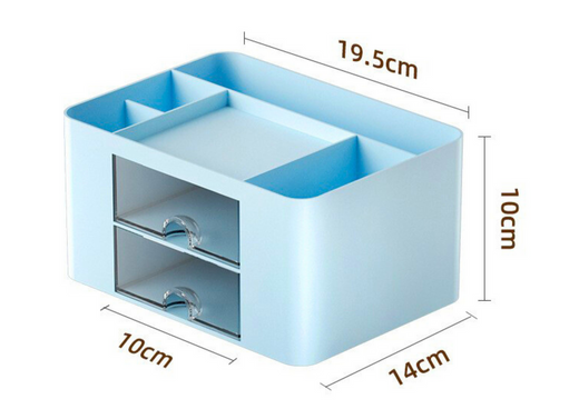 Schreibtisch-Organizer mit Schubladen, Blau