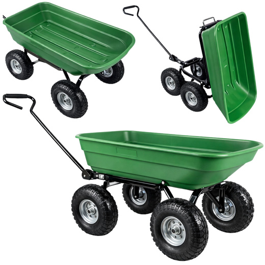 Gartentransportwagen mit abnehmbarer Kippmulde, grün, 120 kg