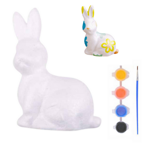 Bunny Styrofoam Decorations Painting Kit Paint Brush