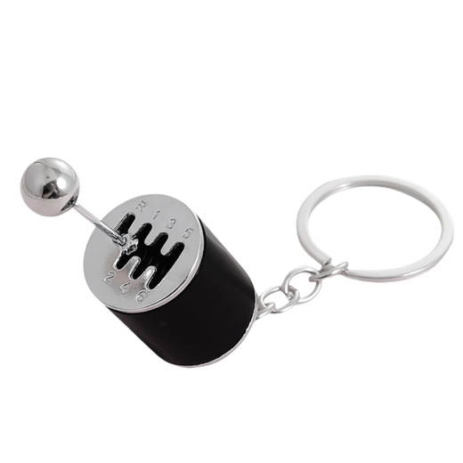 Metal Keychain Movable Gearbox Black