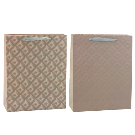 Geprägte beige Geschenktüte 32 x 26 x 10 cm