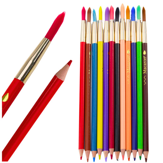 Watercolor Pencils With Brushes 2in1 Colored 12 Pcs