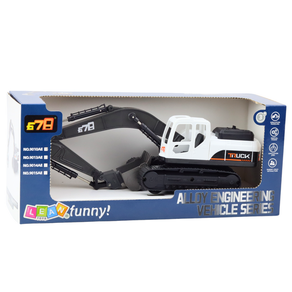 Raupenbagger Metallschaufel Bewegliche Gelenke 360° Drehung Weiß