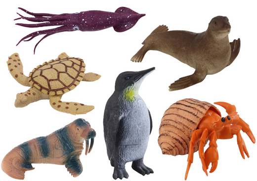 Set Meerestiere und Pflanzenfiguren 8-tlg