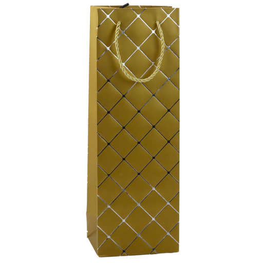 Torba Prezentowa Na Wino Butelkę Papierowa Srebrne Elementy 35 x 12 x 9 cm