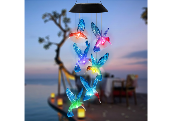 Solar Hummingbirds Birds LED Colorful Light