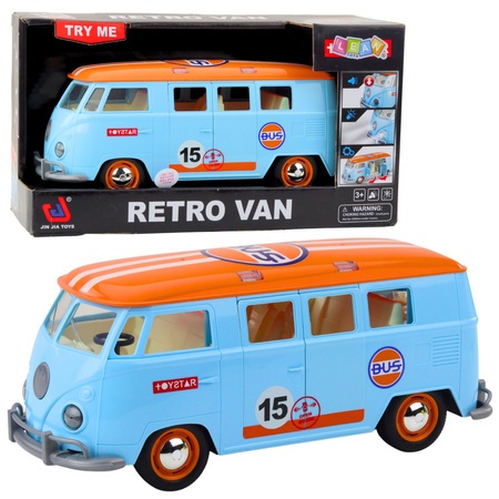 Retro Car Van Bus Lights Sounds Opening Doors Blue