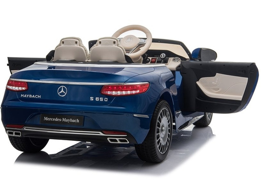 Kinderfahrzeug Mercedes Maybach Blau lackiert EVA-Reifen Ledersitz Auto