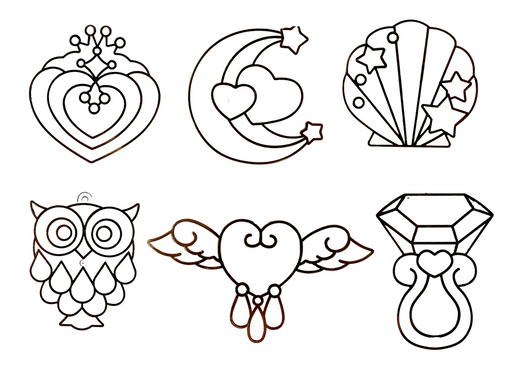 Glasmalerei Anhänger Erstarrungsfarbe 6 Stk.