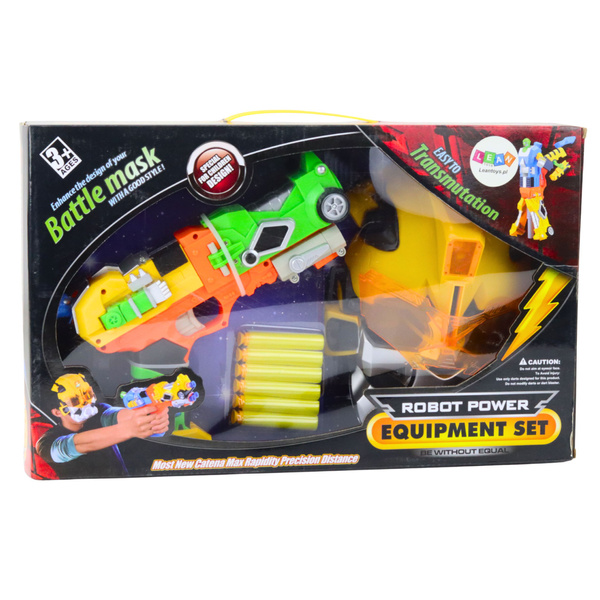 Foam Dart Gun Robot 2 in 1 Mask 6 Darts