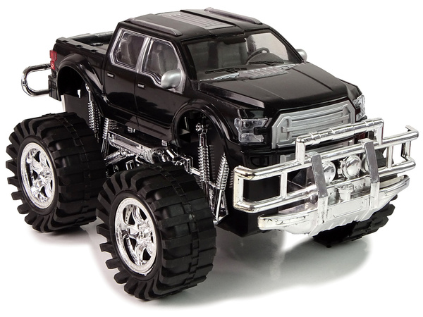 Set of Vehicles Black Monster Truck White Caravan 58 cm
