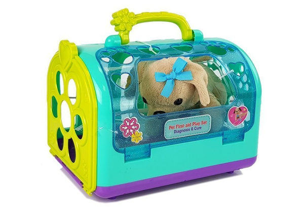Tierarzt-Set mit Hund und Transporter