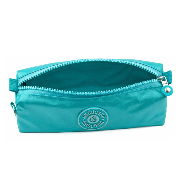 School Pencil Case Organizer Single Compartment Green 21.5cm