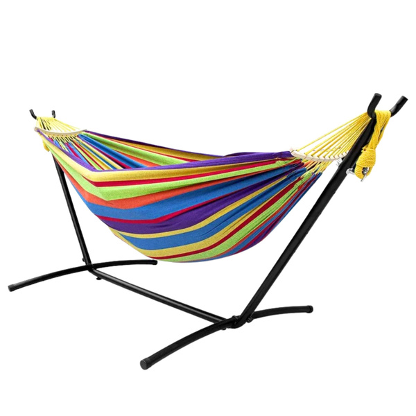 Garden Hammock with Frame for Two People, Colorful, 200x120