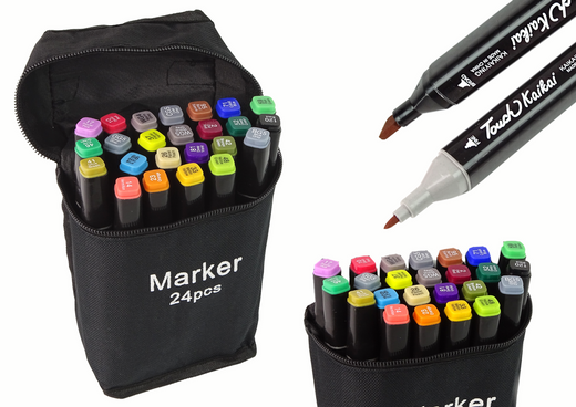 Set of 24 Double-sided Alcohol Markers