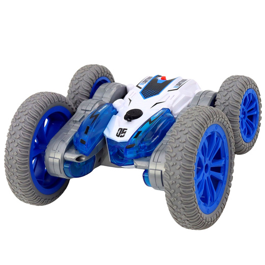 Ferngesteuertes Stuntauto mit RC-Lichtern, Raucheffekten und 360°-Drift (Blau)