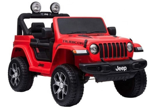 Elektrische Fahrt auf Auto Jeep Rubicon 4x4 Rot