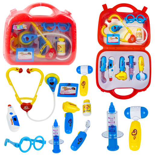 Little Doctor Set in a Suitcase Medical Accessories Lights 9 pcs.