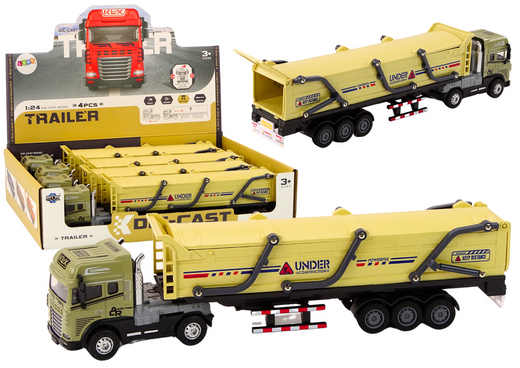 LKW mit Anhänger TIR Transportfahrzeug 1:24 Geräusche Lichter braun