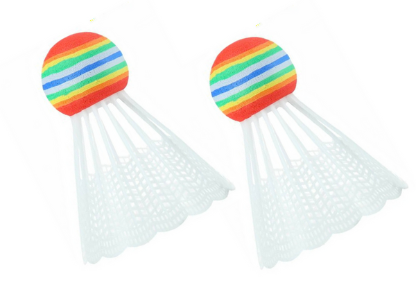 Set mit 2 Badmintonschlägern, 2 Badminton-Shuttles, grün