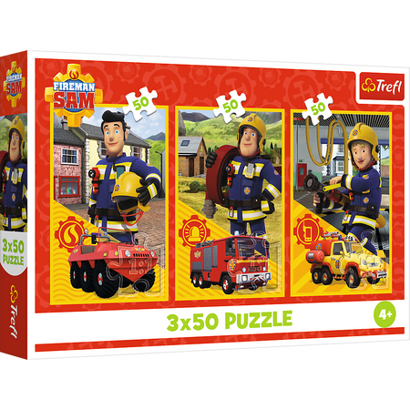 Puzzle - 3x50 - Feuerwehrmann Sam Feuerwehrmannschaft Trefl 34880