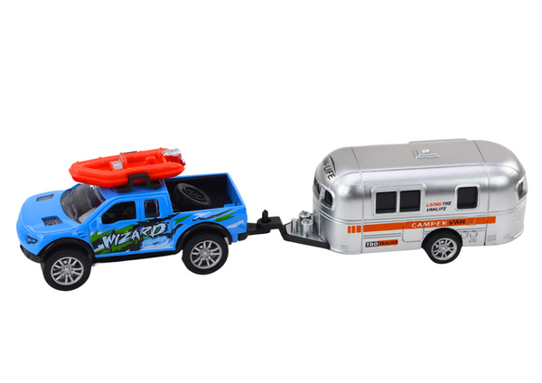 Geländewagen mit Anhänger, Wohnmobil, Metallantrieb