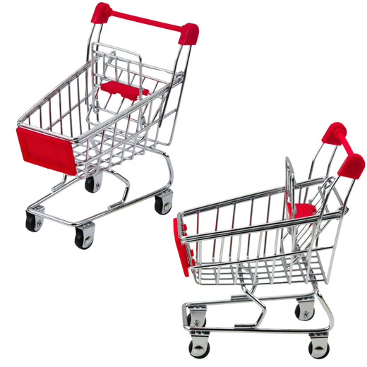 Mini Metal Shopping Cart Role Play Doll Decoration