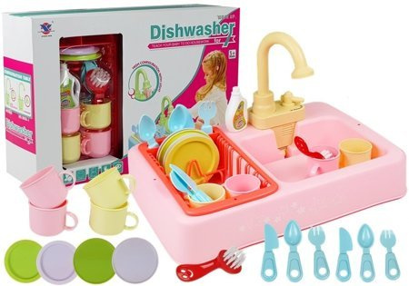 Colorful Sink with Tap Dishwasher with Accesories