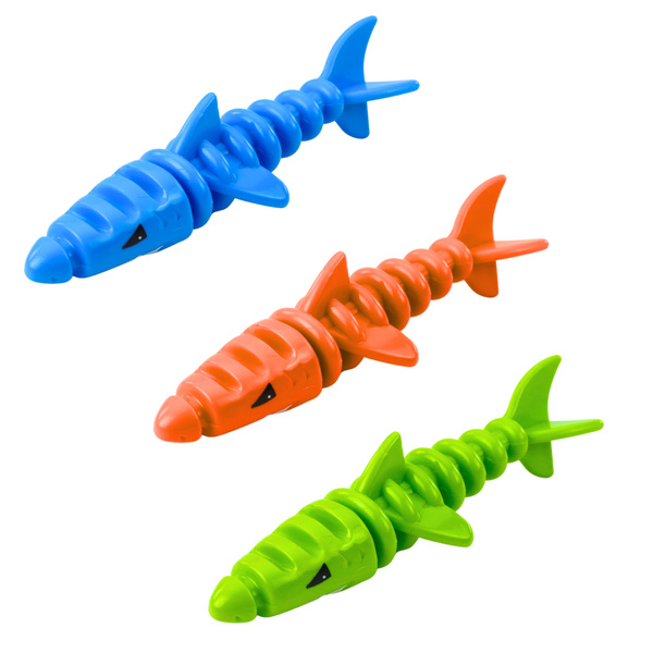 Haifisch-Badespielzeug, bunt, 3-teilig.