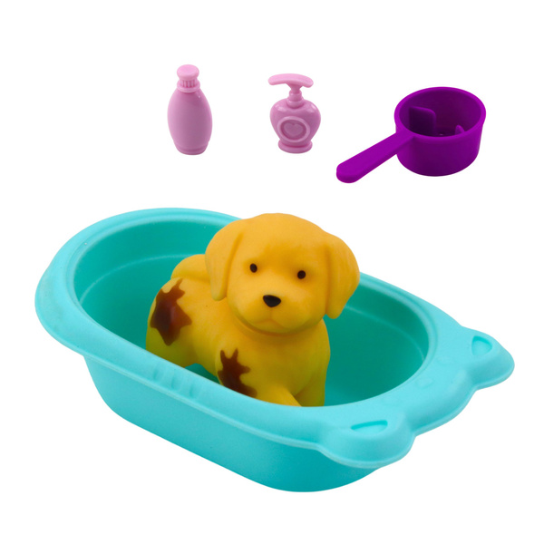 Doll Dog Bathtub Bathing Set Interactive Accessories For Girls