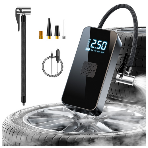 Elektrischer Mini-Kompressor, tragbare LED-Taschenlampe, 3 Tipps