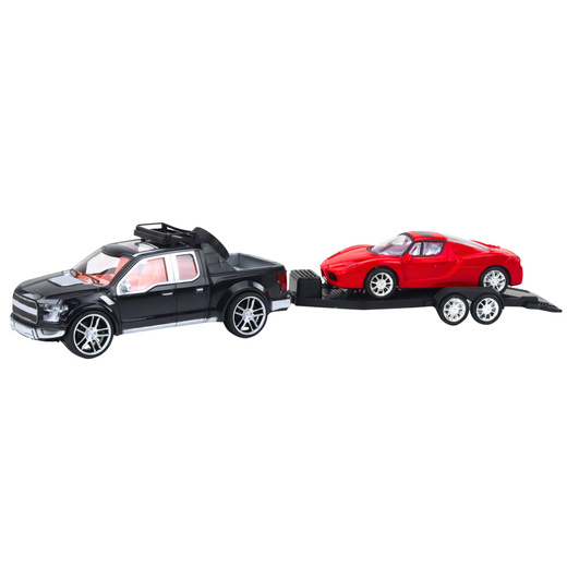 Set of Off-Road Car Black Tow Truck Red Sports Car 59cm