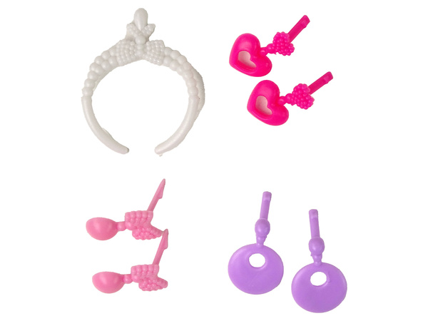 Set Doll Horse Accessories Crown Blue Dress