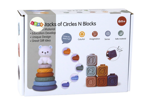 A set of educational blocks for toddlers - Pyramid Teddy Bear