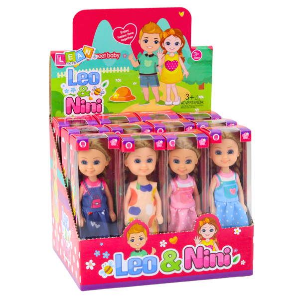 Minipuppe mit langen Haaren im Kleid 15cm Mix