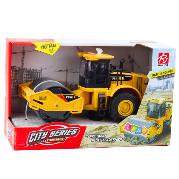 Road Roller Rotating Turning Lights Sounds Yellow