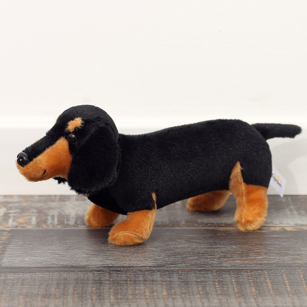 Plush Mascot Cuddly Toy Dog Dachshund Black 25cm
