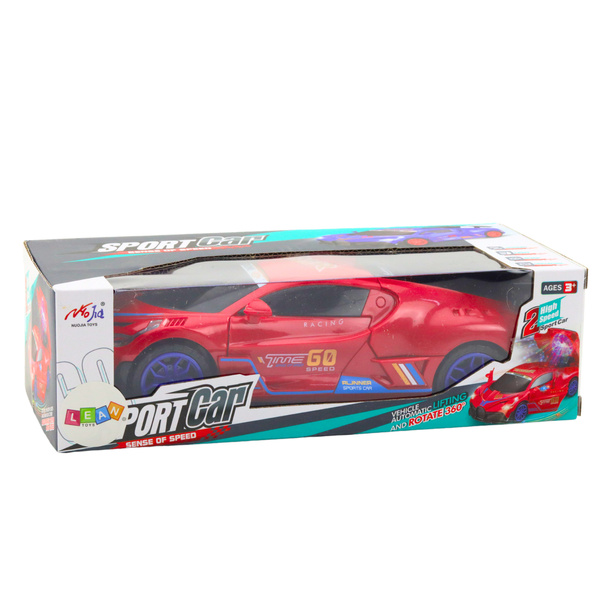 Sports Car Obstacle Sensor Led Ball 360° Rotation Lights Sound Red