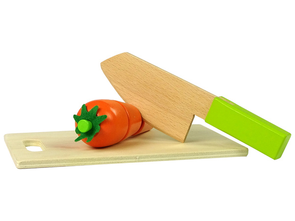 A Set Of Wooden Cutting Fruits And Vegetables On A Magnet