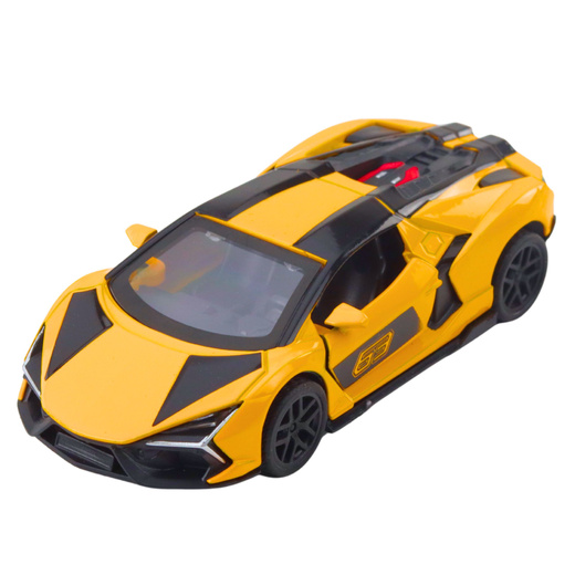 Racing Car Sports Metal Drive Opening Doors Yellow 1:32