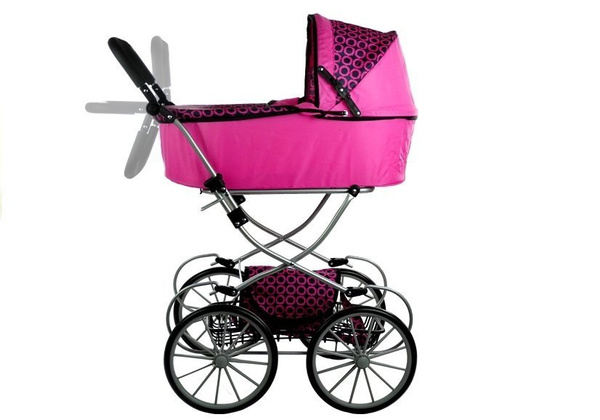 Puppenwagen Alice Retro Kinderwagen Puppe Puppenkarre Rosa