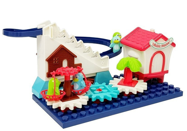 Set of blocks with a Slide Penguins Gears on Batteries