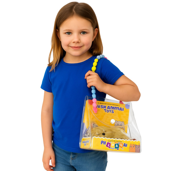 Schlafender Labrador auf einem Kissen, Figur mit Fell, transparenter Beutel, Geräusche