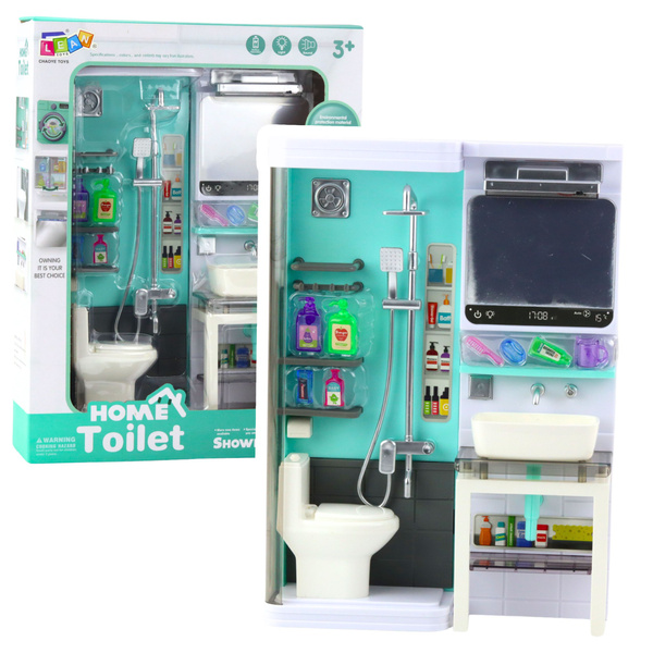Spielzeug Badezimmer Dusche Waschbecken Toilette Lichter Sounds Zubehör