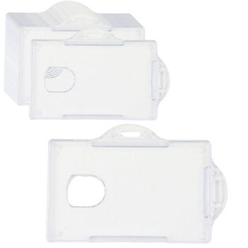 Horizontal ID Card Case, Hard Plastic, Transparent 10pcs.