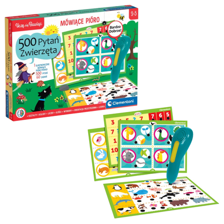 Talking Pen 500 Questions: Animals Play and Learn Polish Language Clementoni 50781