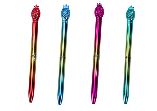 Pineapple Ballpoint Pen Shiny Gold Color Blue Refill 0.7mm Mix