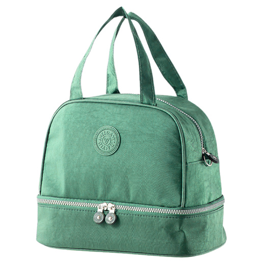 Thermal Insulating Breakfast Bag with Adjustable Strap Green 27cm